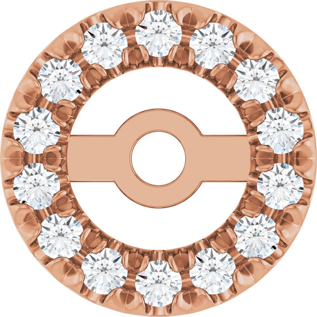 14K Gold Natural Diamond French-Set Earring Jackets II - Rose Gold