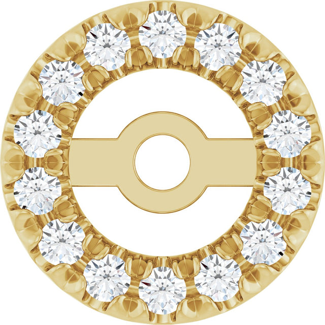 14K Gold Natural Diamond French-Set Earring Jackets II - Yellow Gold