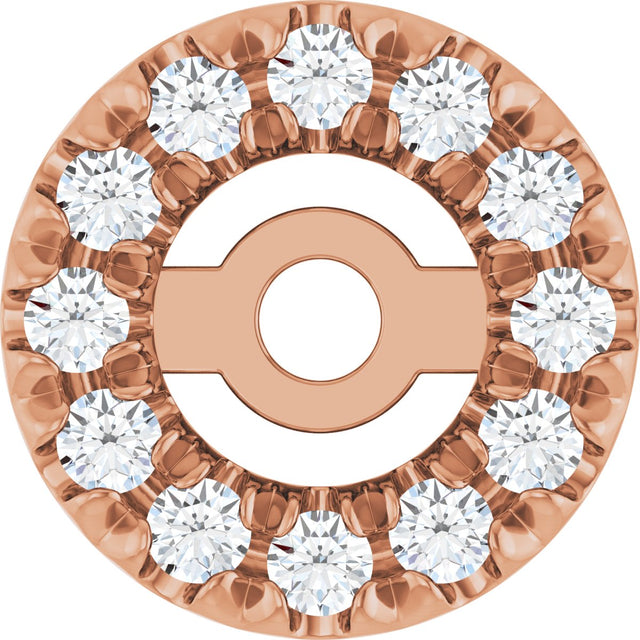 14K Gold Natural Diamond French-Set Earring Jackets - Rose Gold