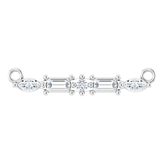 14K Gold Bar Necklace – 18.24x3.52mm - White Gold
