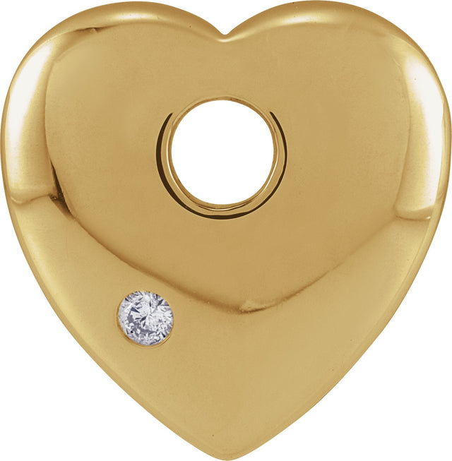 14K Gold Round Natural Diamond Heart Pendant – 0.03 CTW