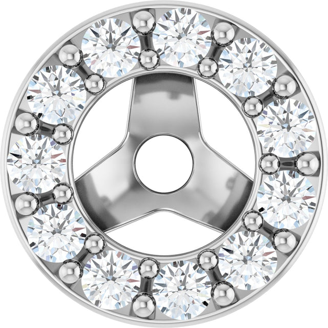 14K Gold Natural Diamond Halo-Style Earring Jackets XVIII - White Gold