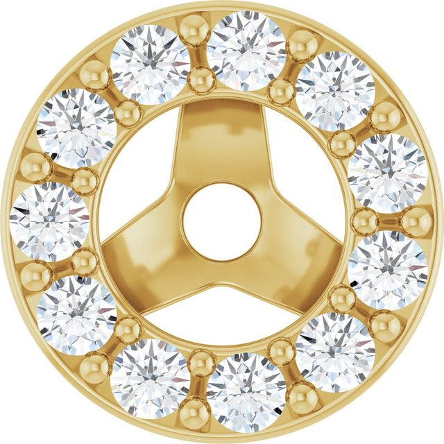 14K Gold Natural Diamond Halo-Style Earring Jackets XVIII - Yellow Gold