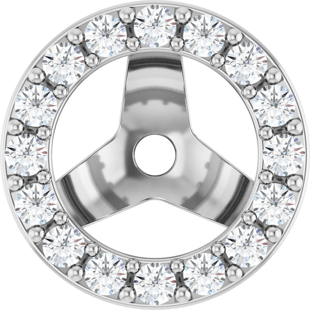 14K Gold Lab-Grown Diamond Halo-Style Earring Jackets IV - White Gold
