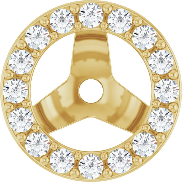 14K Gold Lab-Grown Diamond Halo-Style Earring Jackets IV - Yellow Gold