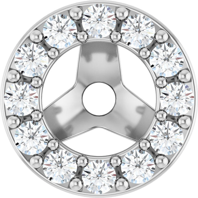 Platinum Natural Diamond Halo-Style Earring Jackets IX
