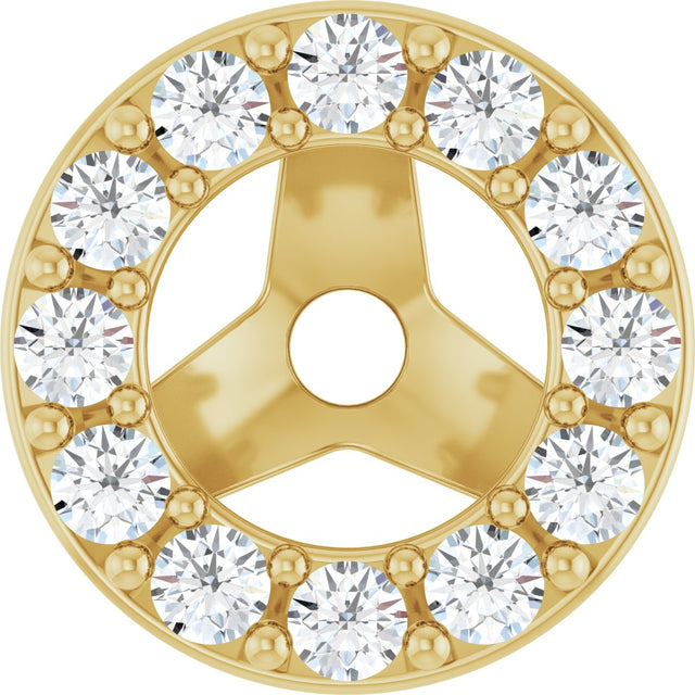 14K Gold Natural Diamond Halo-Style Earring Jackets No. 2 - Yellow Gold