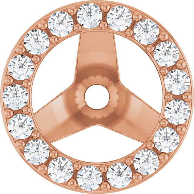 14K Gold Lab-Grown Diamond Halo-Style Earring Jackets VII - Rose Gold