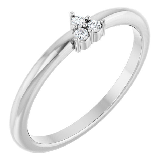 14K Gold Round Natural Diamond Cluster Ring – 1.5mm Stones - White Gold