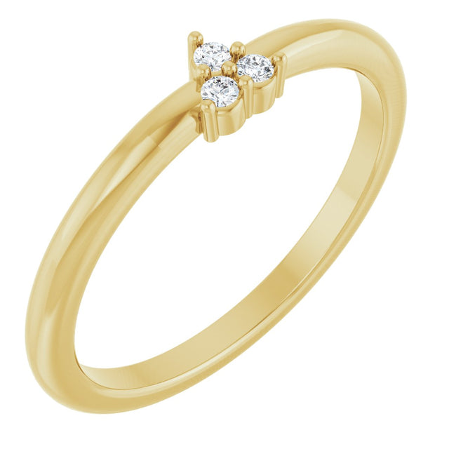 14K Gold Round Natural Diamond Cluster Ring – 1.5mm Stones - Yellow Gold