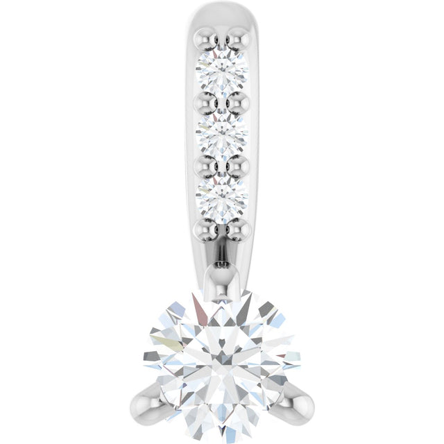 Platinum Round Natural Diamond Accented Pendant – up to 1/10 CTW