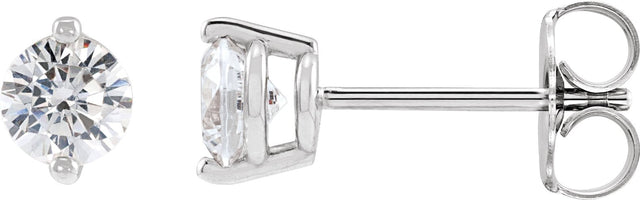 14K Gold Natural Diamond Round 2-Prong Stud Earrings - White Gold