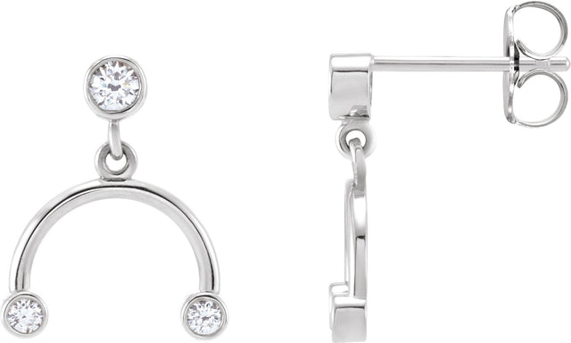 Platinum Round Natural Diamond Accented Mobile Earrings