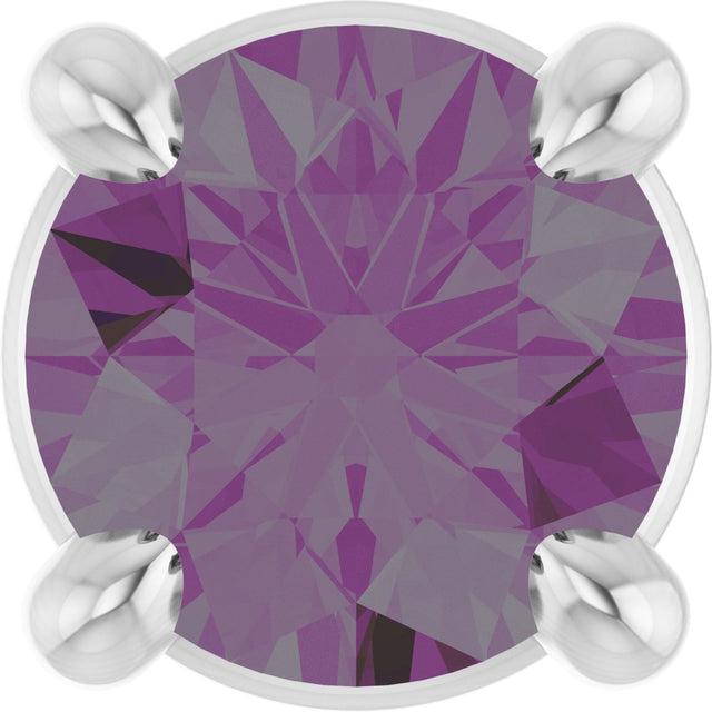 Platinum Round Lab-Grown Alexandrite Solitaire Slide Necklace or Pendant