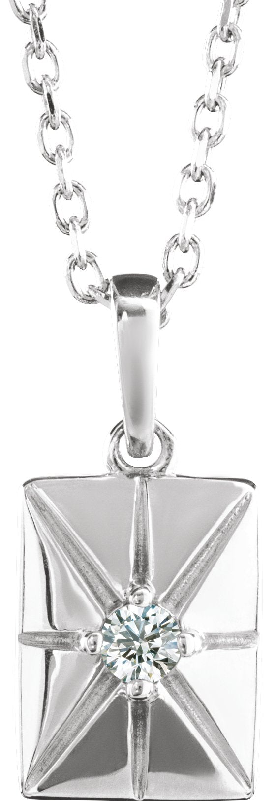Platinum Round Natural Diamond Accented Necklace or Pendant