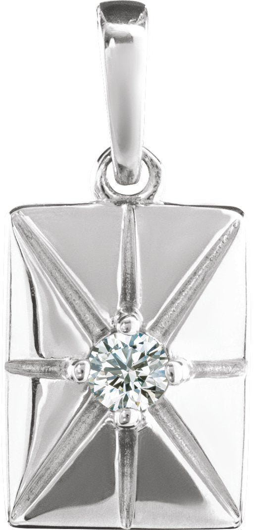 Platinum Round Natural Diamond Accented Necklace or Pendant