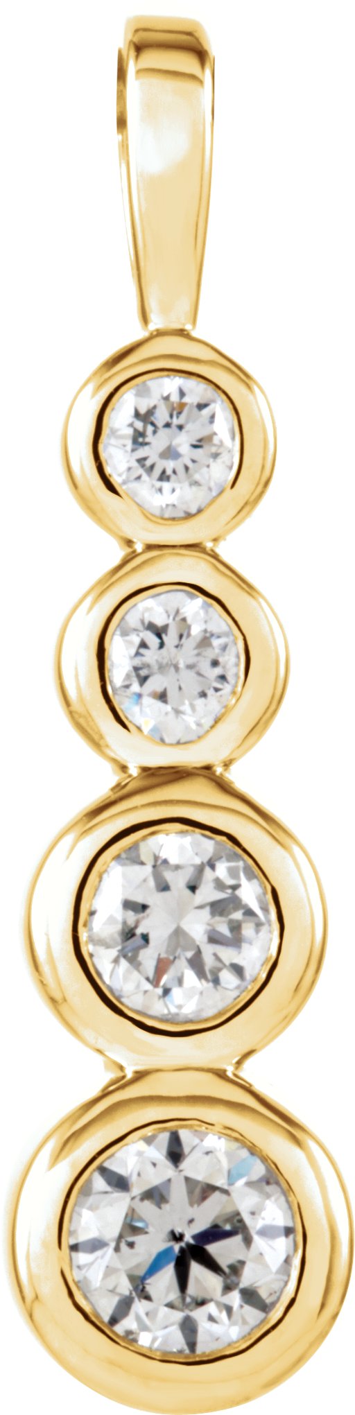 18K Gold Journey Graduated Bezel-Set Pendant - Yellow Gold