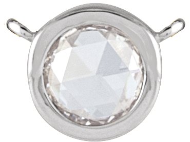 Platinum Round Natural Diamond Rose-Cut Bezel-Set Necklace