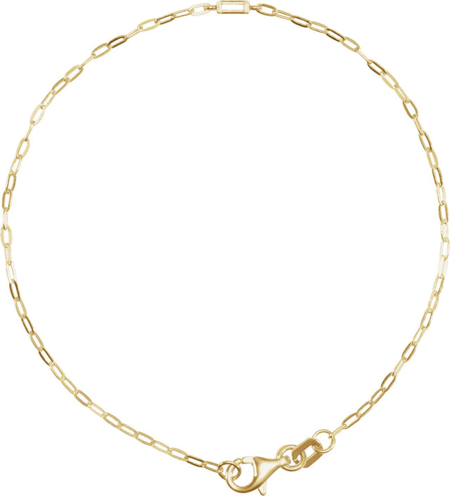14K Gold Straight Baguette Natural Diamond Link Bracelet - Yellow Gold