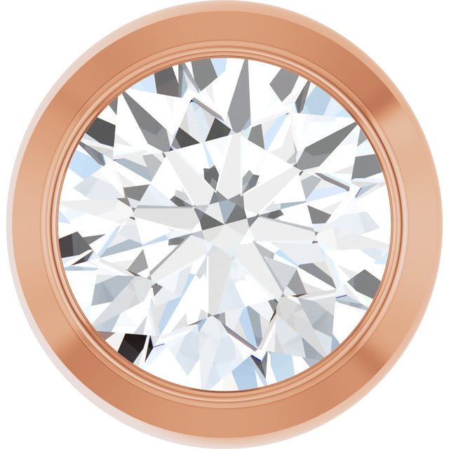 14K Gold Lab-Grown Diamond Round Bezel-Set Slide Pendant - Rose Gold