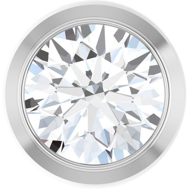 14K Gold Lab-Grown Diamond Round Bezel-Set Slide Pendant - White Gold