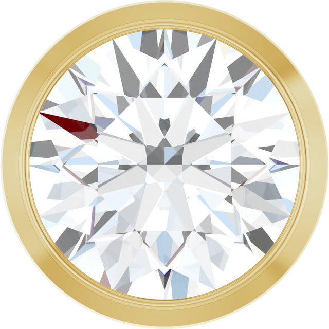 14K Gold Natural Diamond Round Bezel-Set Slide Pendant - Yellow Gold