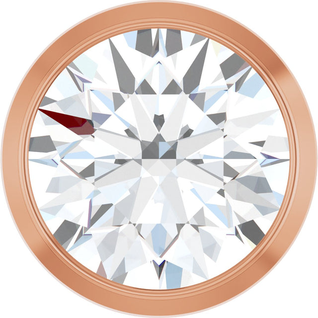14K Gold Lab-Grown Diamond Round Bezel-Set Slide Pendant - Rose Gold
