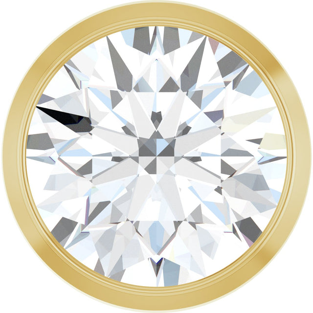 14K Gold Natural Diamond Round Bezel-Set Slide Pendant - Yellow Gold