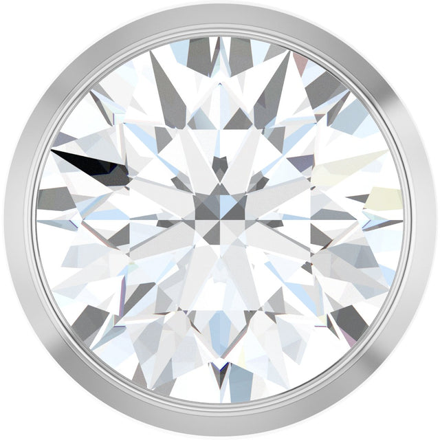 14K Gold Lab-Grown Diamond Round Bezel-Set Slide Pendant - White Gold