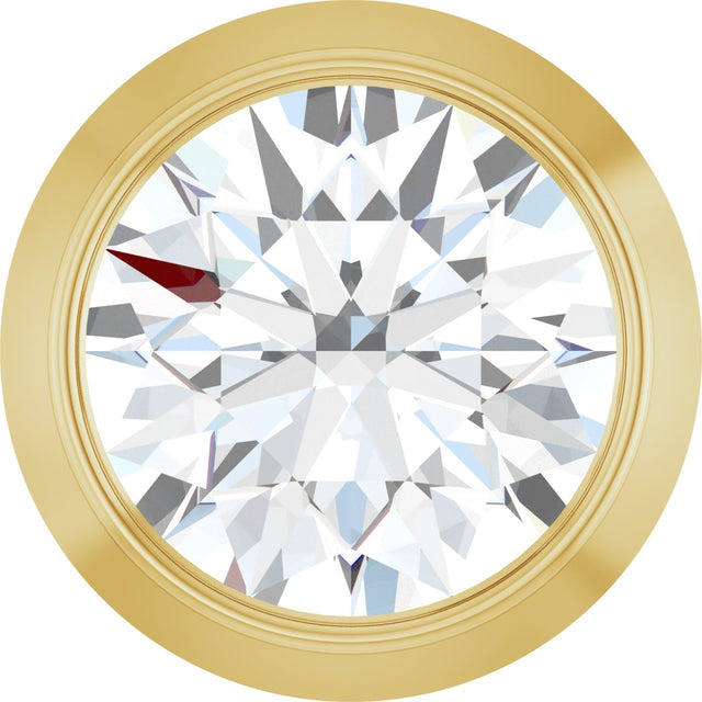 14K Gold Lab-Grown Diamond Round Bezel-Set Slide Pendant - Yellow Gold