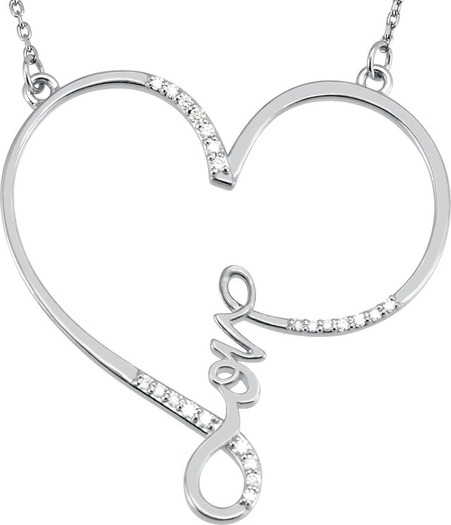 14K Gold Infinity-Inspired Love Heart Necklace - White Gold