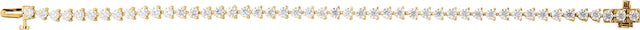 14K Gold Round Lab-Grown Diamond Line Bracelet – 3mm Stones - Yellow Gold