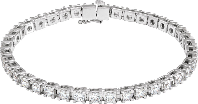 14K Gold Round Lab-Grown Diamond Line Bracelet – 1.4-4.25mm Stones - White Gold