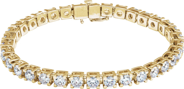 14K Gold Round Lab-Grown Diamond Line Bracelet – 1.4-4.25mm Stones - Yellow Gold