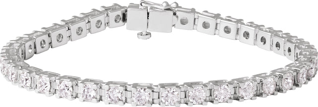 14K Gold Round Lab-Grown Diamond Line Bracelet – 1.4-4.25mm Stones - White Gold