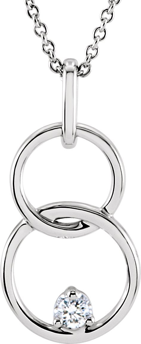 14K Gold Round Natural Diamond Accented Circle Necklace – 04 CTW