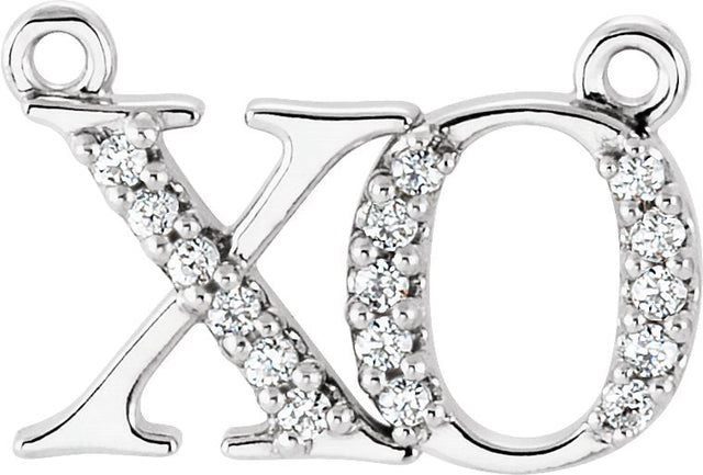 14K Gold "XO" Phrase Necklace - White Gold