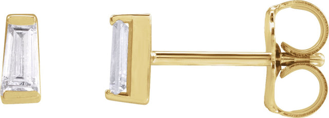 14K Gold Lab-Grown Diamond Tapered Baguette Channel-Set Stud Earrings - Yellow Gold
