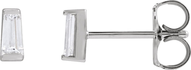 14K Gold Lab-Grown Diamond Tapered Baguette Channel-Set Stud Earrings - White Gold