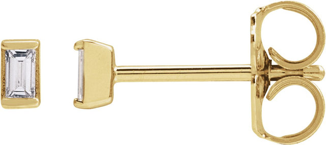 14K Gold Natural Diamond Straight Baguette Channel-Set Stud Earrings - Yellow Gold