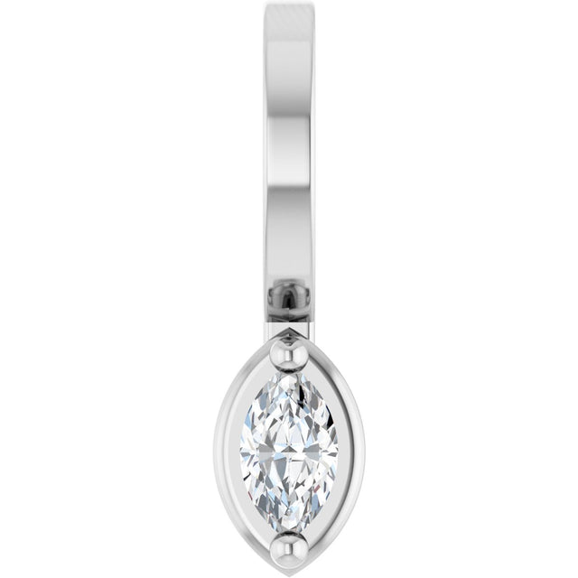 Platinum Marquise Natural Diamond Solitaire Pendant