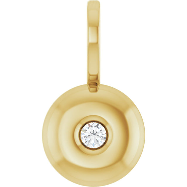 14K Gold Round Natural Diamond Accented Pendant – 0.06 CTW - Yellow Gold