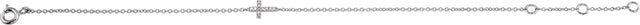 14K Gold Round Natural Diamond Youth Sideways Cross Bracelet