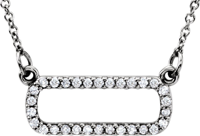 14K Gold Geometric Necklace - White Gold