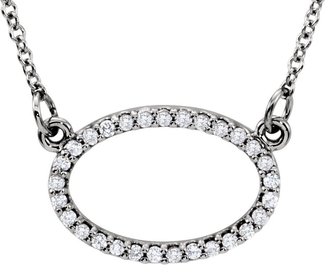 14K Gold Accented Necklace - White Gold