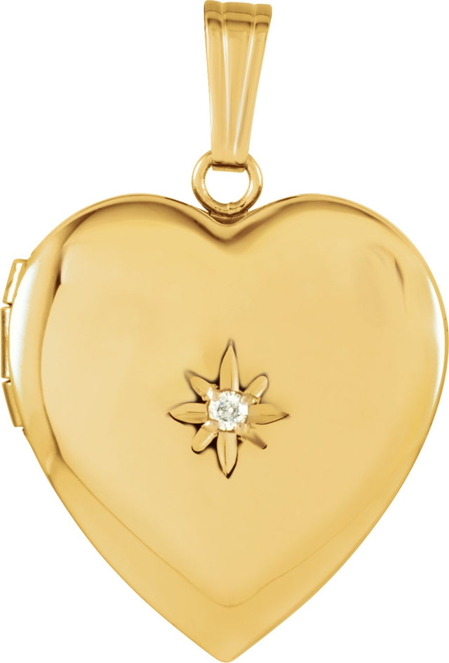 14K Gold Heart Locket – 27x18.5mm