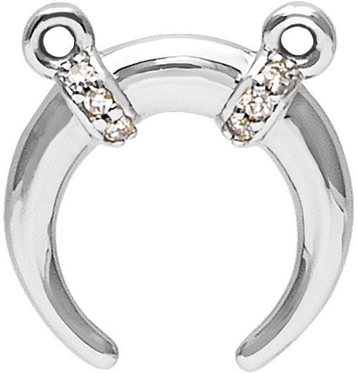 Platinum Accented Crescent Necklace