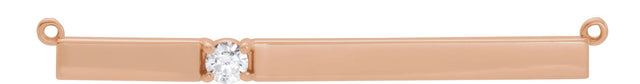14K Gold Round Lab-Grown Diamond Engravable Accented Bar Necklace - Rose Gold