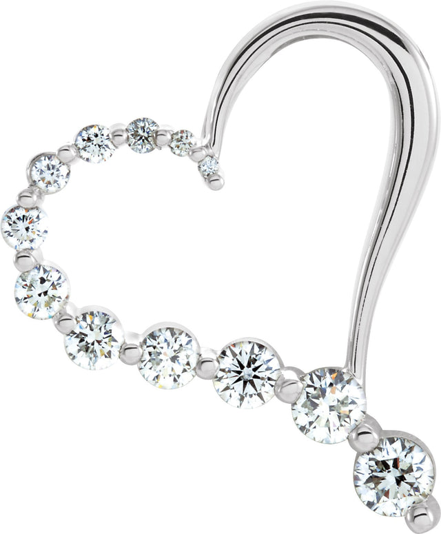 14K Gold Journey Heart Pendant - White Gold