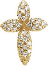 14K Gold Round Natural Diamond Cross Pendant – 1/3 CTW